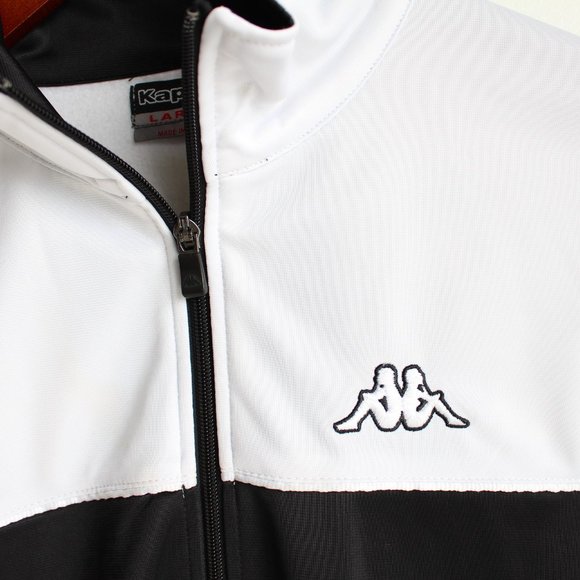 Kappa Black & White Monochrome Track Jacket - Picture 4 of 6